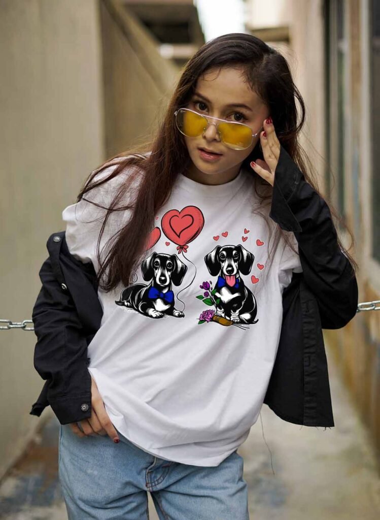 Tacskós póló - Tacskók lufikkal