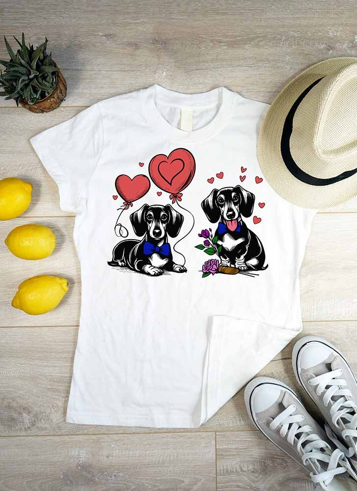 Tacskós póló - Tacskók lufikkal