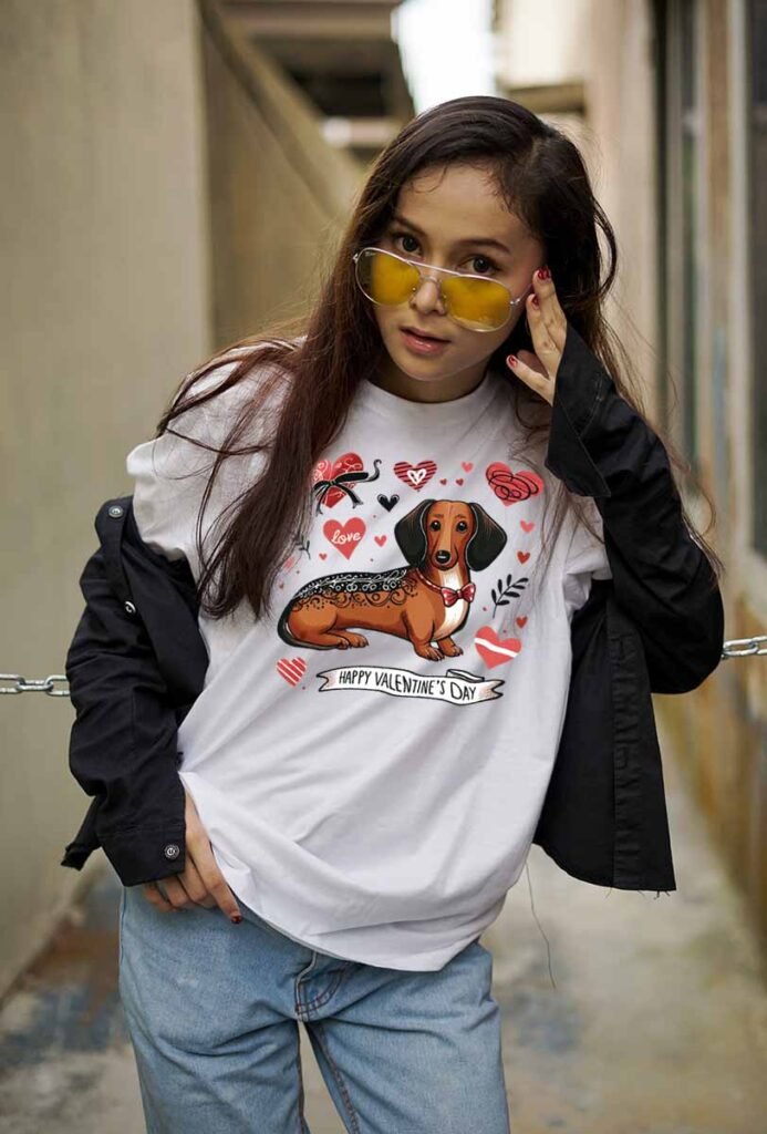 Tacskós póló - Valentin napi tacskó