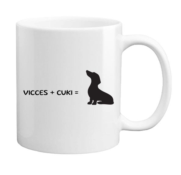 Tacskós bögre - vicces plusz cuki fekete