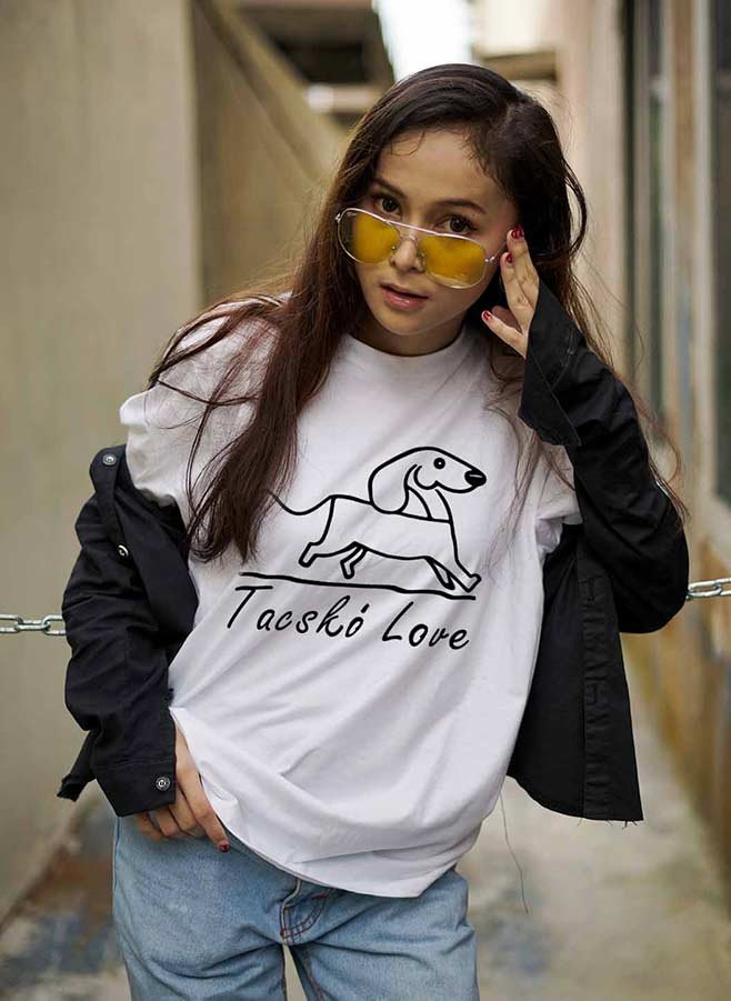 Tacskós póló - Tacskólove vonalrajz